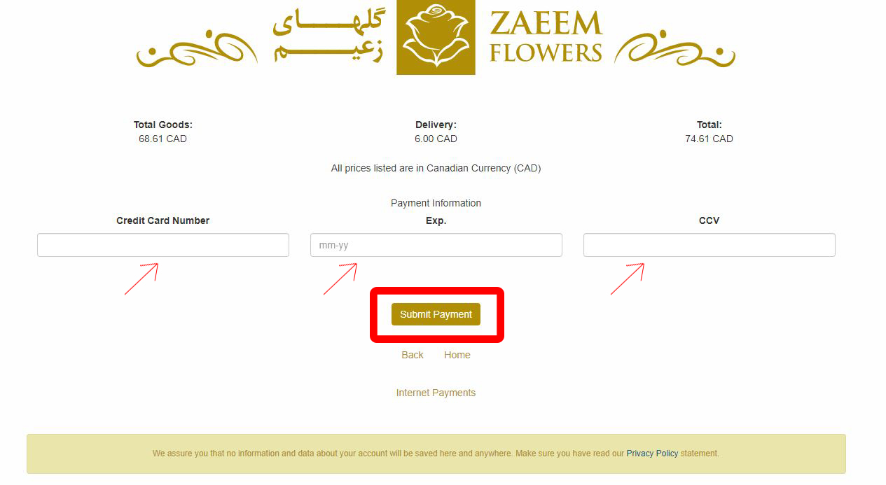 Payment Page